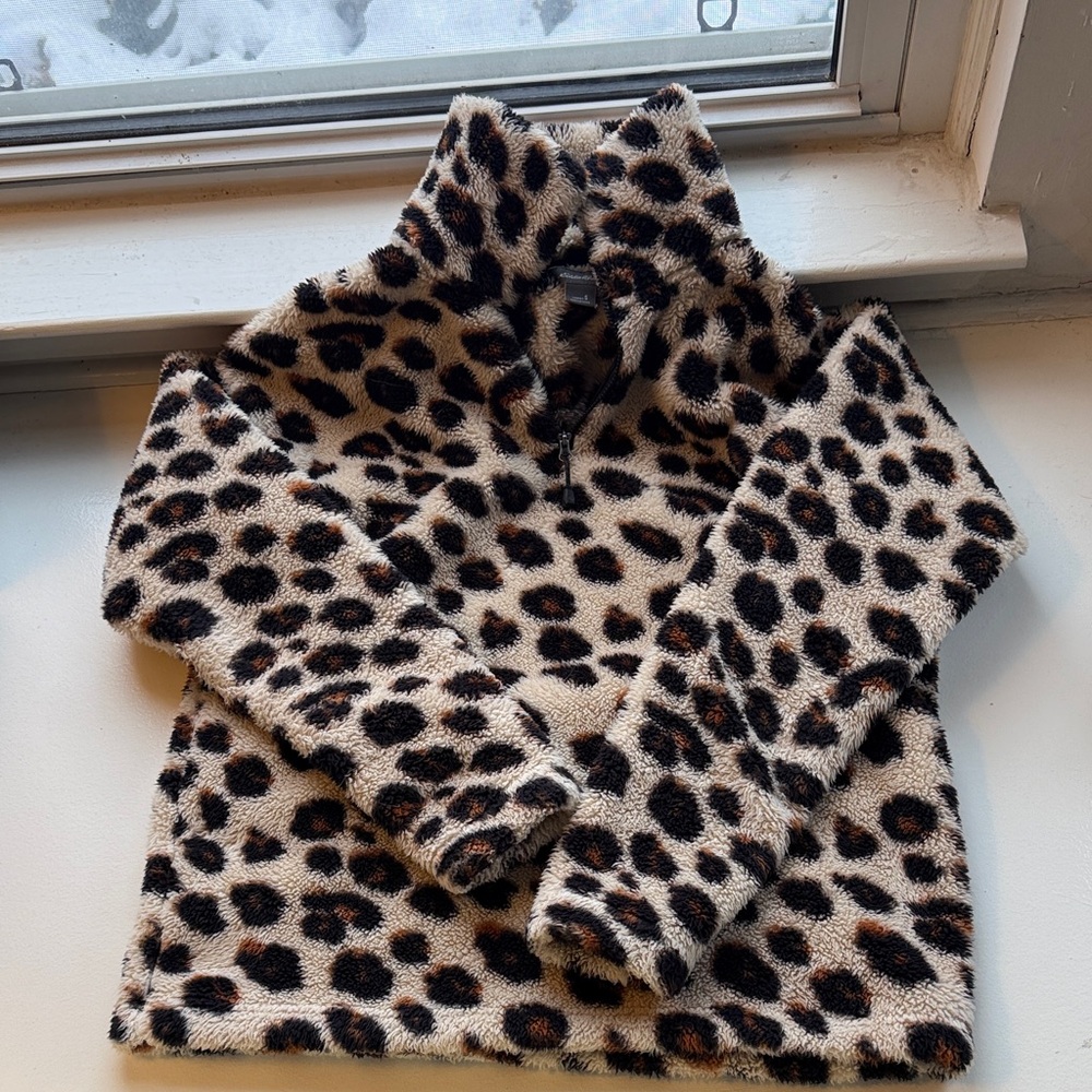 Eddie Bauer Leopard Print Fleece Pullover